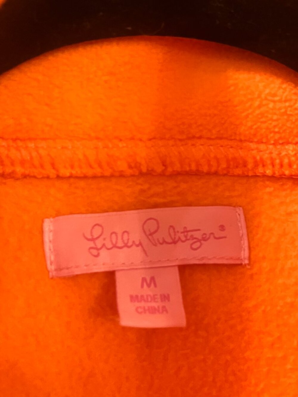Lilly Pulitzer Full Zip Fleece Vest Neon Orange Size M - Picture 3 of 6